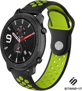Siliconen Smartwatch bandje - Geschikt voor  Xiaomi Amazfit GTR sport band - zwart/geel - 42mm - Strap-it Horlogeband / Polsband / Armband