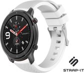 Siliconen Smartwatch bandje - Geschikt voor  Xiaomi Amazfit GTR silicone band - wit - 42mm - 42mm - Strap-it Horlogeband / Polsband / Armband