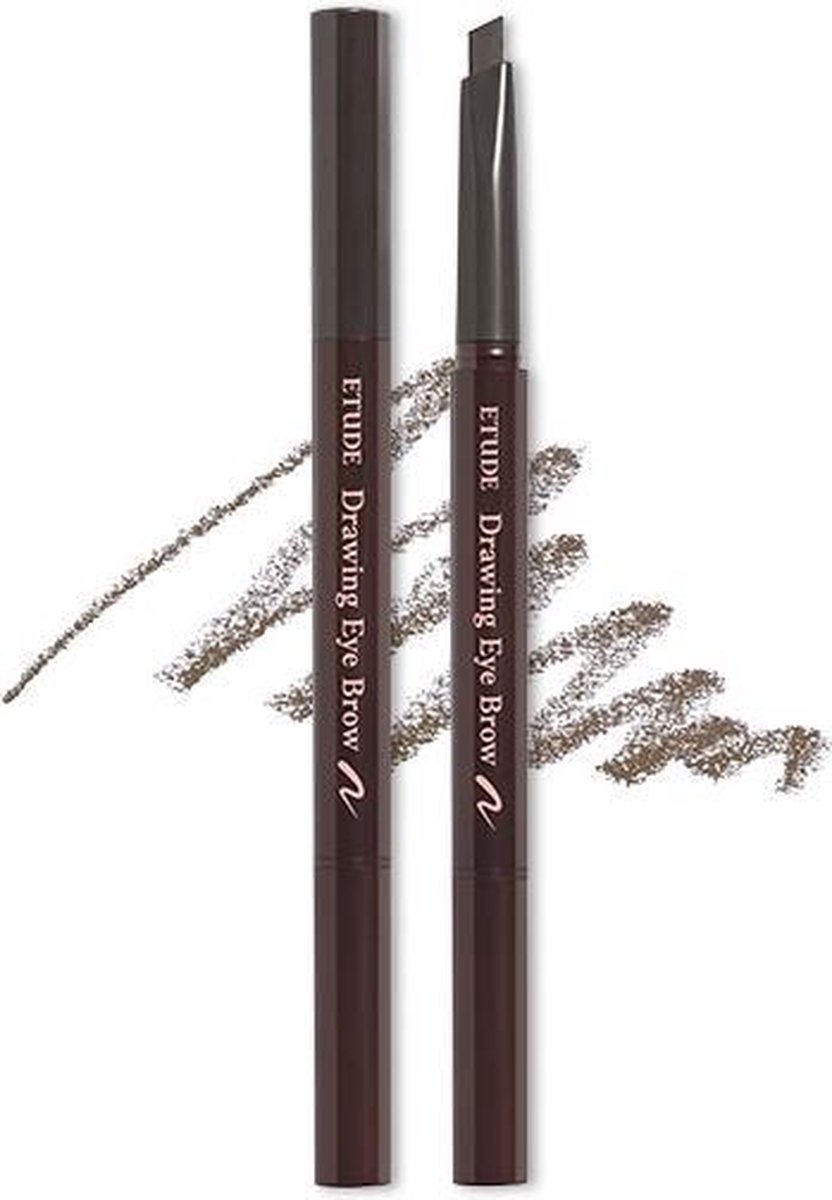 ETUDE HOUSE Drawing Eye Brow #02 Gray Brown Brow Pencil K Beauty NEW Popular 2022 Wenkbrauwpotlood Grijs Bruin voor Donkere Wenkbrauwen Natuurlijke Wenkbrauwen Defined Brows