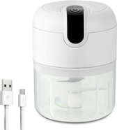 Mini Hakmolen - Groentesnijder - Mini Foodprocessor - Babyvoedingsbereider - Hakmolen Electrisch – Oplaadbare accu – Compact - RVS - Waterbestendig - Antislip - Draadloos - ø 8,5 x