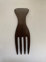 Ebony houten kam- Afro hair fork-4pins