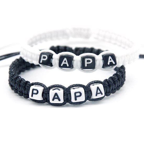 Papa Bracelet - Wit - Cadeaux Vaderdag - Cadeaux Papa - Anniversaire Homme Cadeau - Hommes - Pour Lui
