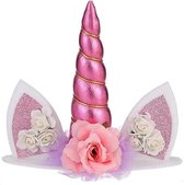 Unicorn cake topper eenhoorn taart versiering cake decoration roze