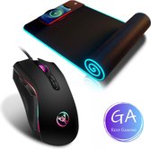 GA Gaming Accessoires Muismat XXL & Muis - Game muis - Muismat XXL - Gaming - USB - Zwart