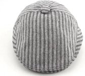 Flatcap heren casual streep grijs maat 60 - newsboy cap platte pet