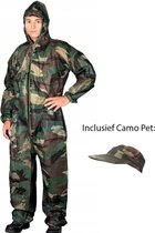 Camouflage Overall met Pet – Outdoor kleding – Groen Camo – Maat XL