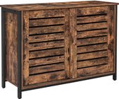 MuCasa® Keukenkast 100x35x70cm - Dressoir met hout en metaal - Kolomkast in industriële stijl - Vintage tweedeurs kast voor in woonkamer, keuken of badkamer