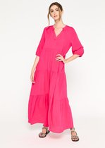 LOLALIZA Lange jurk met halflange mouwen - Rood - Maat S