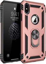 Apple iPhone X - XS | Roze | Magneet voor autohouder - met Kickstand