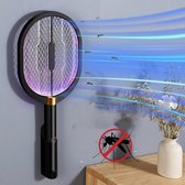 Livin' 2-in-1 Elektrische Vliegenmepper en Muggenlamp voor Binnen - Oplaadbare Muggenvanger Racket - Vliegenvanger en Insectenlamp - Mosquito Killer - Zwart