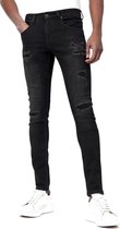 Zwarte Skinny Jeans met Scheuren Heren - D-3132 - Zwart