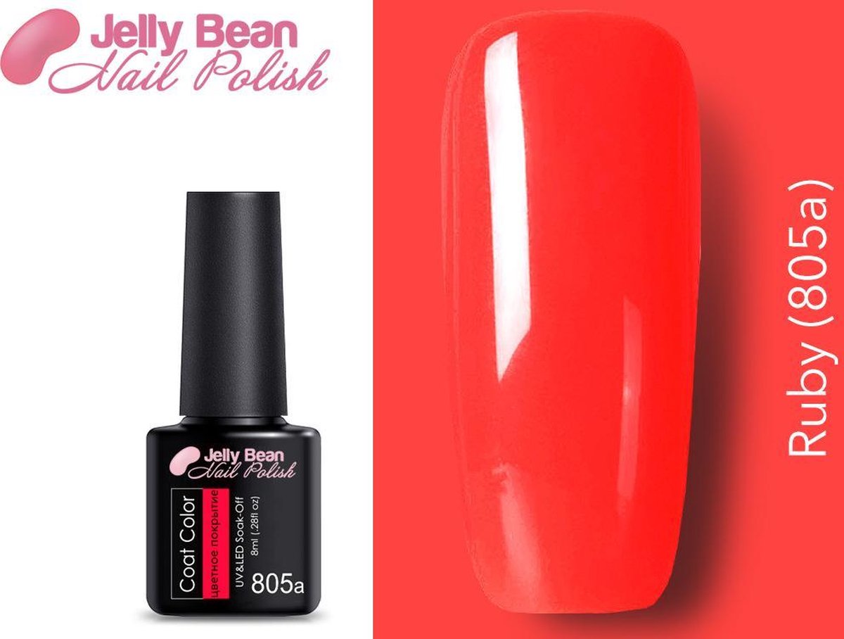 Jelly Bean Nail Polish Gel Nagellak SALE - Gellak - Ruby (805a) - UV Nagellak 8ml