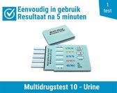 Multidrugstest 10 - Urine dip test - 1 stuk - thuis testen op 10 soorten drugs