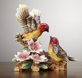 Pastorale Porselein Sparrow Vogel Paar Beeldje Handgemaakte Keramiek Liefhebbers Vogel Miniatuur Decor Accessoires