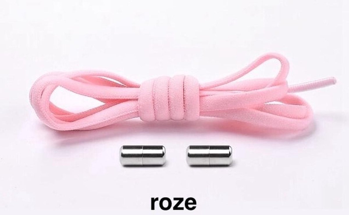 Elastische Veters – Sport veters – Vastdraaien - Schoenen Sneakers – Roze