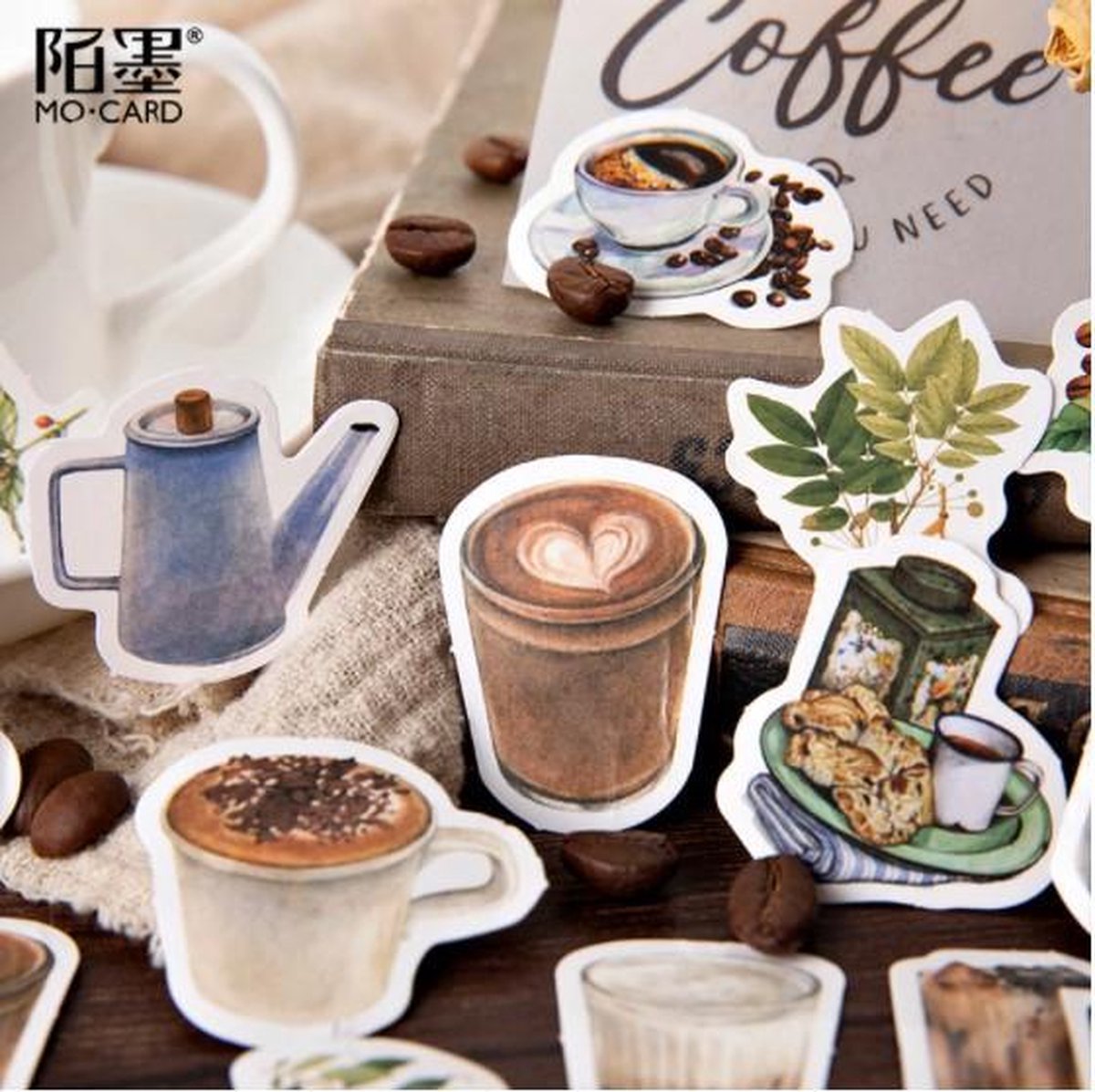 46 Sticker Rondom Koffie - Thema Koffie en Koffieplanten En Bonen - C051 - Voor Scrapbook Of  Bullet Journal - Stickers Voor Volwassenen En Kinderen - Agenda Stickers - Decoratie Stickers — afbeelding 4