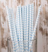 Rietjes | Papier | Blauw | Babyshower | Verjaardag | Feest | Kinderfeest | Versiering | Papieren Rietjes | 20 Stuks