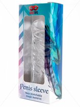Power Escorts - Realistische Penis Sleeve - Penis Extender - art. Argus AT 001025 - Doorzichtig - 14 Cm - Mooie Verpakking