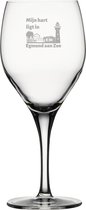 Gegraveerde witte wijnglas 34cl Egmond aan Zee