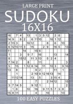 Large Print Sudoku 16x16 - 100 Easy Puzzles