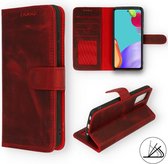 Samsung Galaxy A52 & A52S Hoesje Rood - Handgemaakt Echt Lederen Portemonnee Book Case