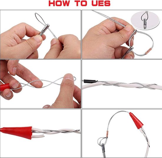 Lumonic kabelintrekhulp 10m met geleidingsveer 3mm I intrekspiraal uit polyamide I intrekveer, kabelintrekker, intrekband voor elektriciens & hobbyisten