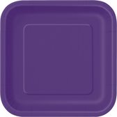 UNIQUE - 16 paarse vierkant borden 18 cm - Decoratie > Borden
