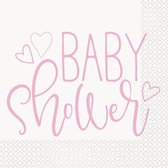 Baby Shower Servetten Roze 33cm 16st