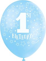 Ballonnen 1st Birthday! Blauw 30cm 5st