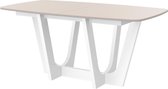 URBINO Uitschuifbare Eettafel - Uitschuifbaar - Wit Hoogglans Cappuccino - Modern Design
