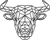 Hout-Kado - Stier - Large - Zwart - Geometrische dieren en vormen - Hout - Lasergesneden- Wanddecoratie