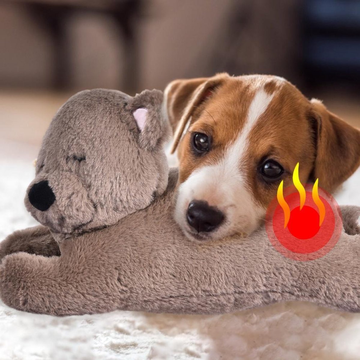 Beeztees Puppy Heartbeat Knuffel Bowi | Huisdierwereld Beeztees Puppy Heartbeat Knuffel Bowi | Huisdierwereld