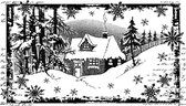 Little Cottage in the Snow Unmounted Rubber Stamp (CI-463)