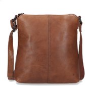 Manfield - Cognac leren schoudertas