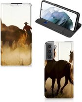 Bookcase Geschikt voor Samsung Galaxy S21 FE Smart Cover Cowboy