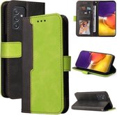Voor Samsung Galaxy A82 5G Zakelijke Stiksels-Kleur Horizontale Flip PU Lederen Case met Houder & Kaartsleuven & Fotolijst (Groen)