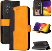 Voor Samsung Galaxy A82 5G Zakelijke Stiksels-Kleur Horizontale Flip PU Lederen Case met Houder & Kaartsleuven & Fotolijst (Oranje)