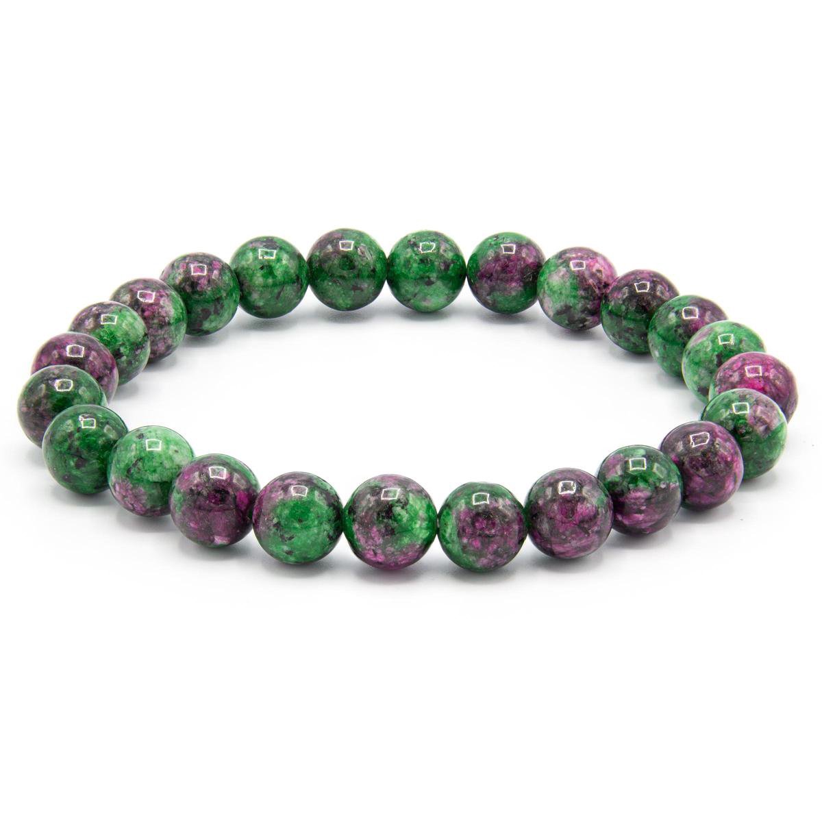 Victorious Natuurstenen Kralen Armband – Heren Armband – Dames Armband – Amethist Natuurstenen - Groen/Paars – 18cm