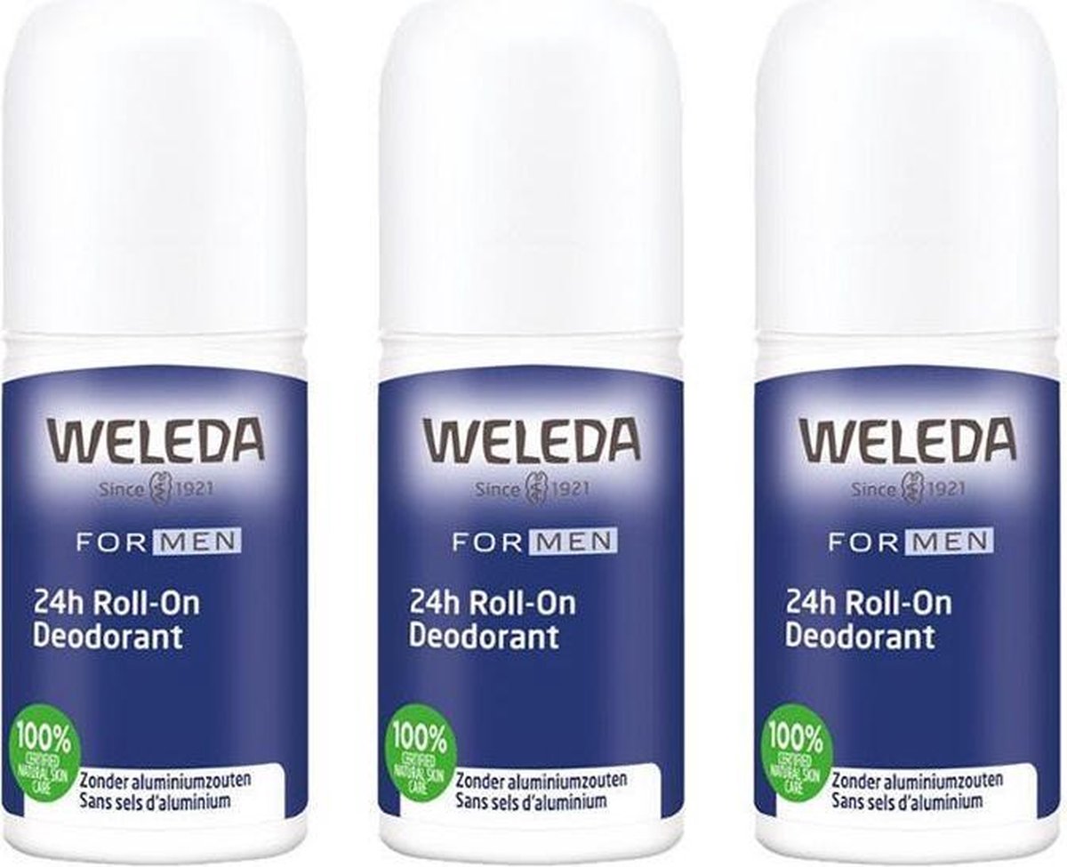 3x Weleda 24h Roll-On Deodorant Men 50 ml | bol.com