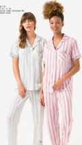 Viscose Dames Pyjamaset/ Huispak Roze Korte Mouw Maat M