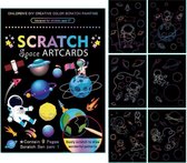 BOTC Tekendoos Scratch 2 stuks - 9 Pcs Magic Kleur Regenboog Dinosaurus Cartoon Scratch Art Schilderen Papier Card Kit