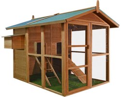 Cadoca Kippenhok XXL 191 x 151 x 172 cm Konijnenhok Dierenhok Hout