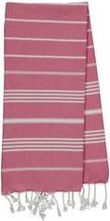 Kleine Hamamdoek Leyla Fuchsia - 100x50cm - dunne katoenen handdoek - sneldrogende saunahanddoek (niet geschikt als lendendoek)
