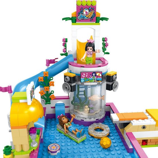 DW4Trading® Maison de rêve pour filles avec piscine et toboggan 696 pièces  compatible Lego | bol.com