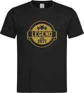 Zwart T-Shirt met “ Legend sinds 1971 “ print Goud  Size M