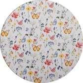 MixMamas Rond Tafelzeil - Ø 140 cm - Vlinders - wit
