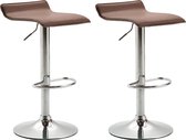 Clp Dyn V2 Set van 2 barkrukken - Kunstleer - Bruin - Kleur onderstel : Chroom look