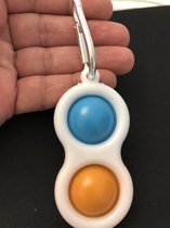 ORLINE Simple Dimple Fidget Toy - Pop It Fidget toy - Sleutelhanger - Tik Tok - Fidget Pad / Blauw Oranje