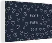 Tableau Toile Papa - Cadeau Vaderdag - Best Dad Ever - Citation - Proverbes - 180x120 cm - Décoration murale XXL