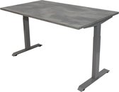 Bureau 120x80 cm. – In hoogte instelbaar – Frame: grijs – Blad: Betonlook